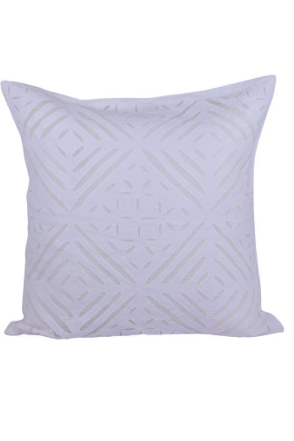 Living Looms White "Volley Ball" motif white cushion cover