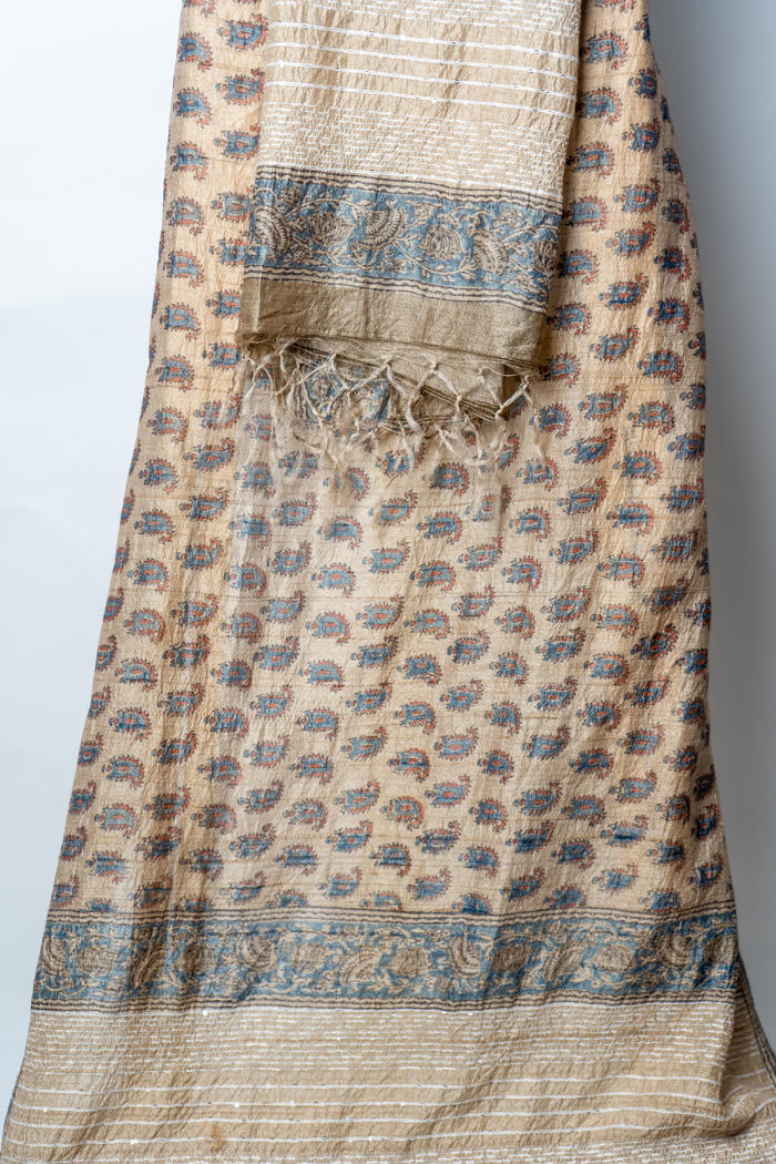 Paisley Block Print Suit with Handcrafted Traditional Detailing and Graceful Dupatta