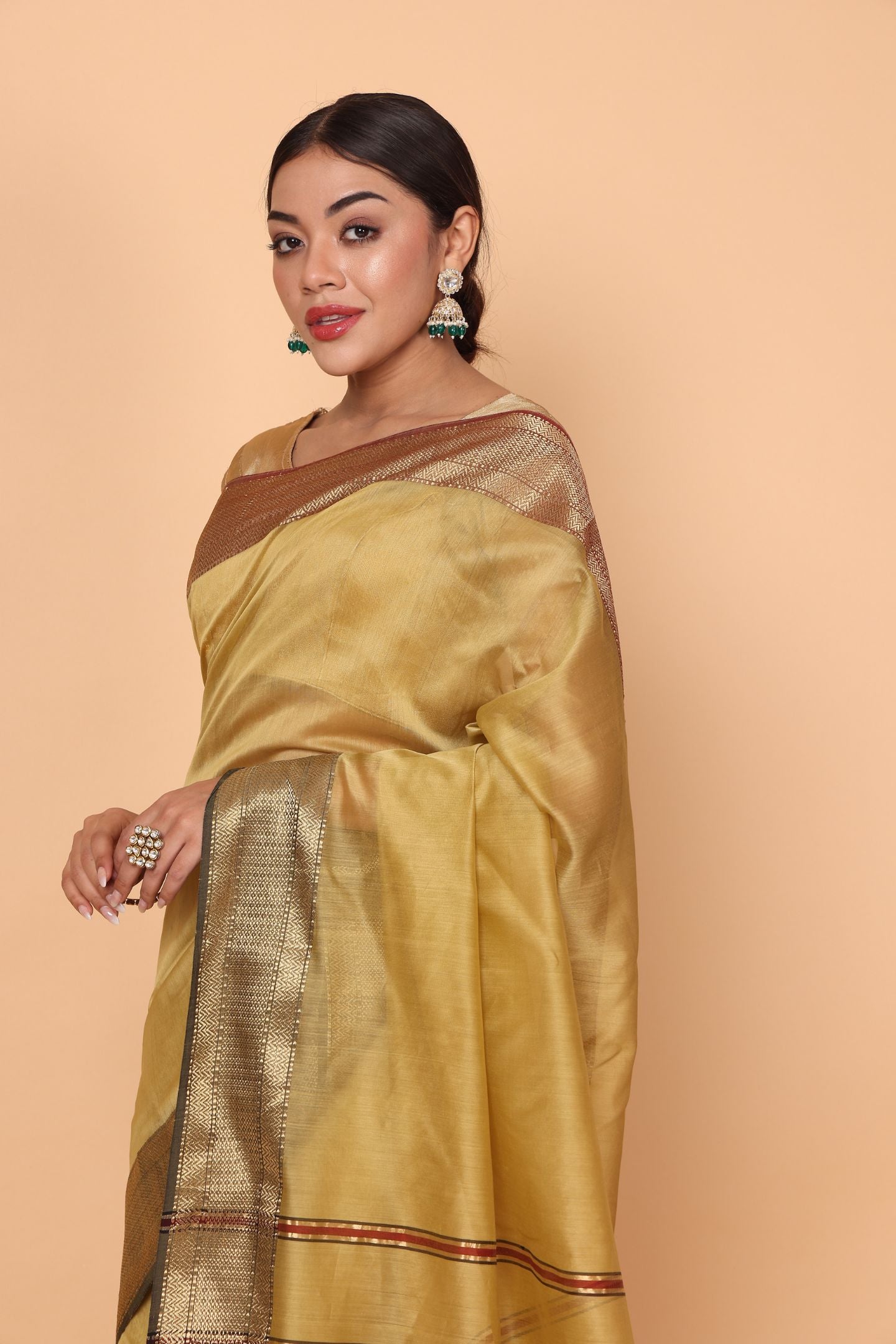 Chameli Phool Cotton and Silk Maheshwari Handloom Saree