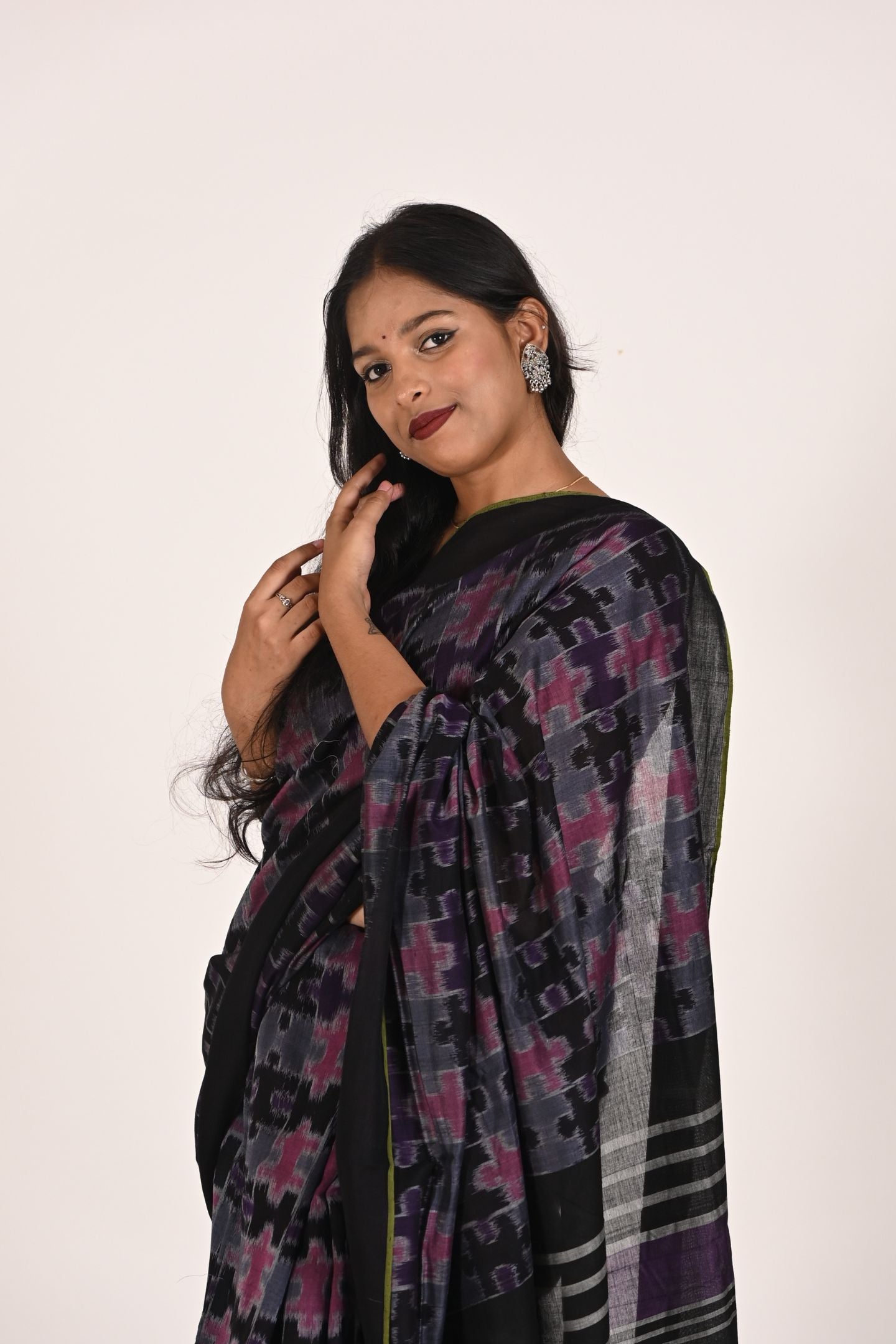 Mauve Mirage Special Cotton Ikat Saree
