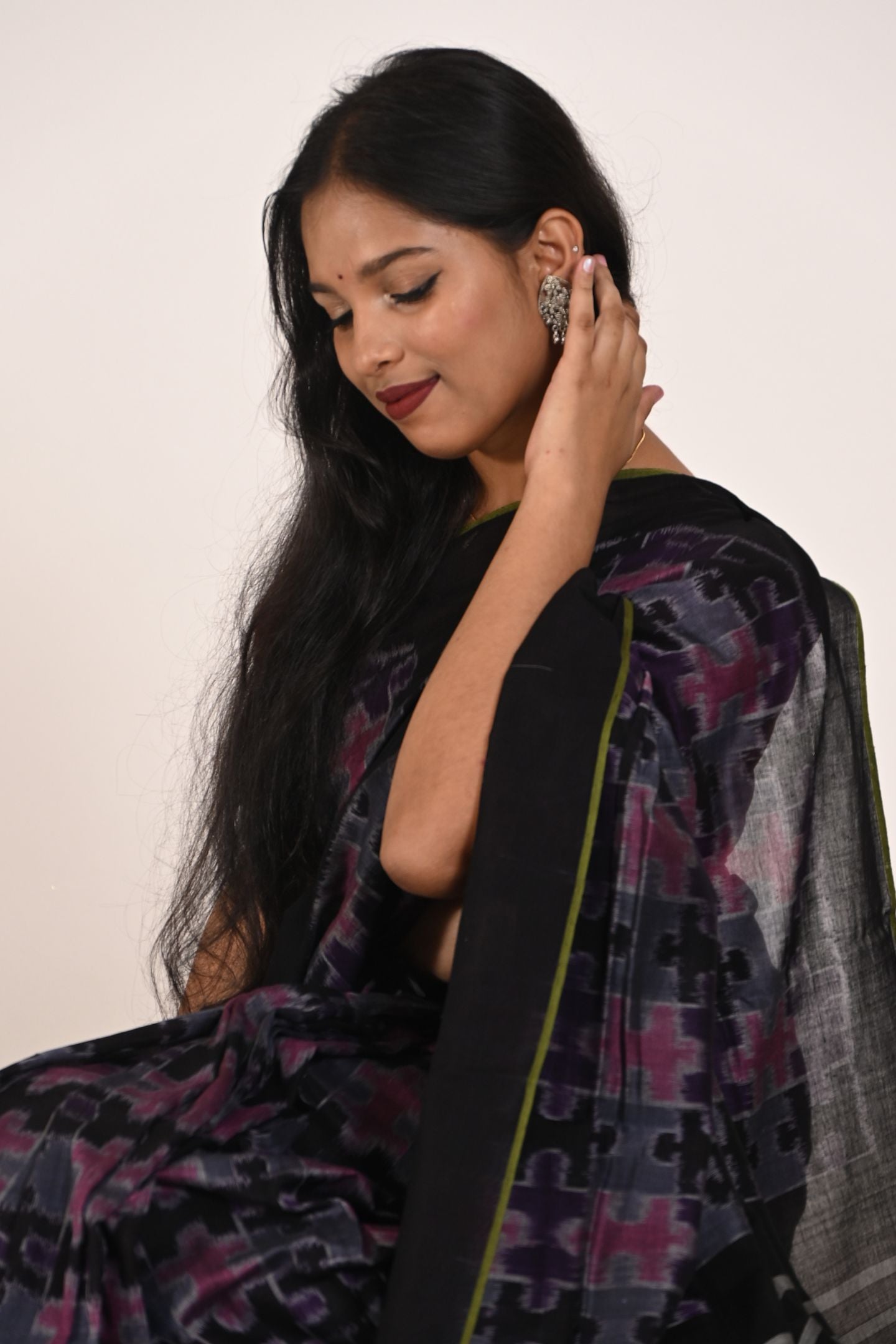 Mauve Mirage Special Cotton Ikat Saree