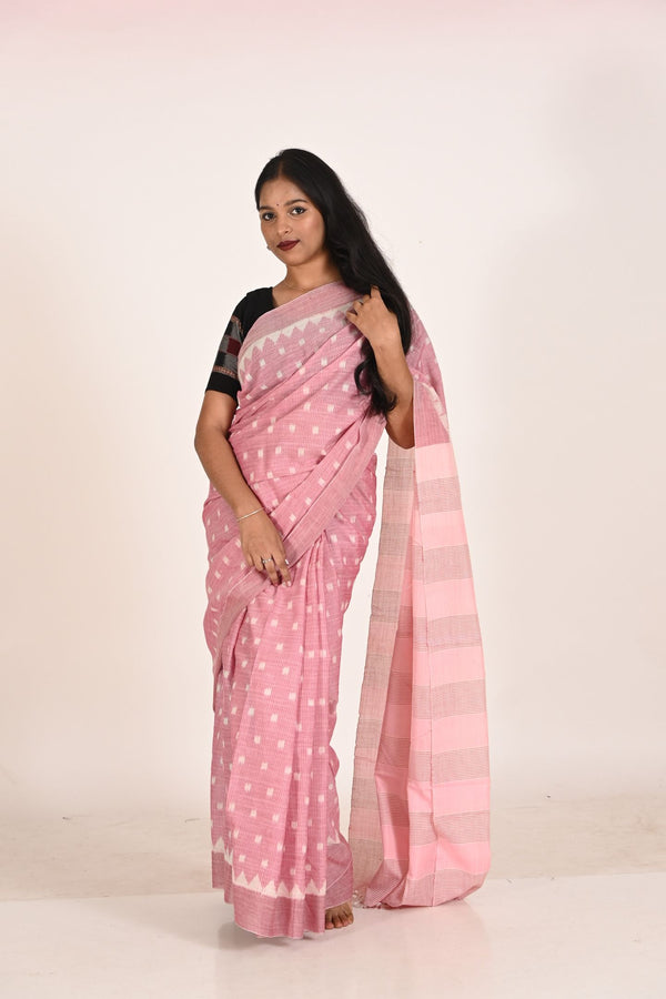 Pink Special Cotton Ikat Saree