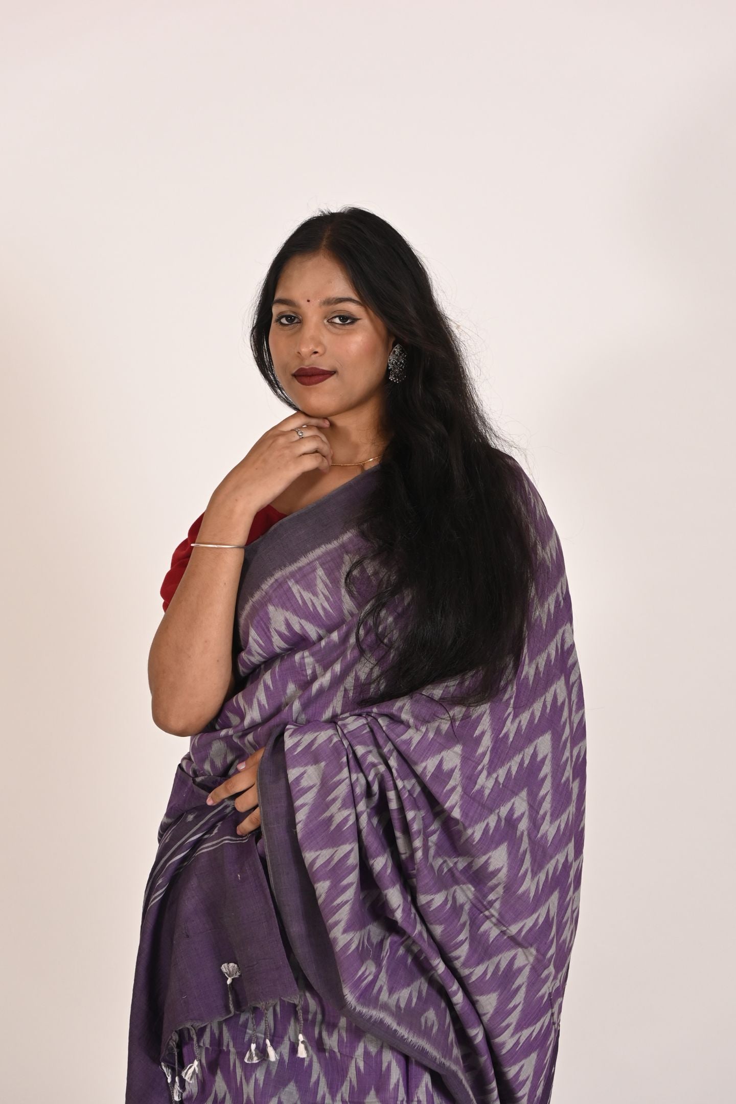 Purple Special Cotton Ikat Saree