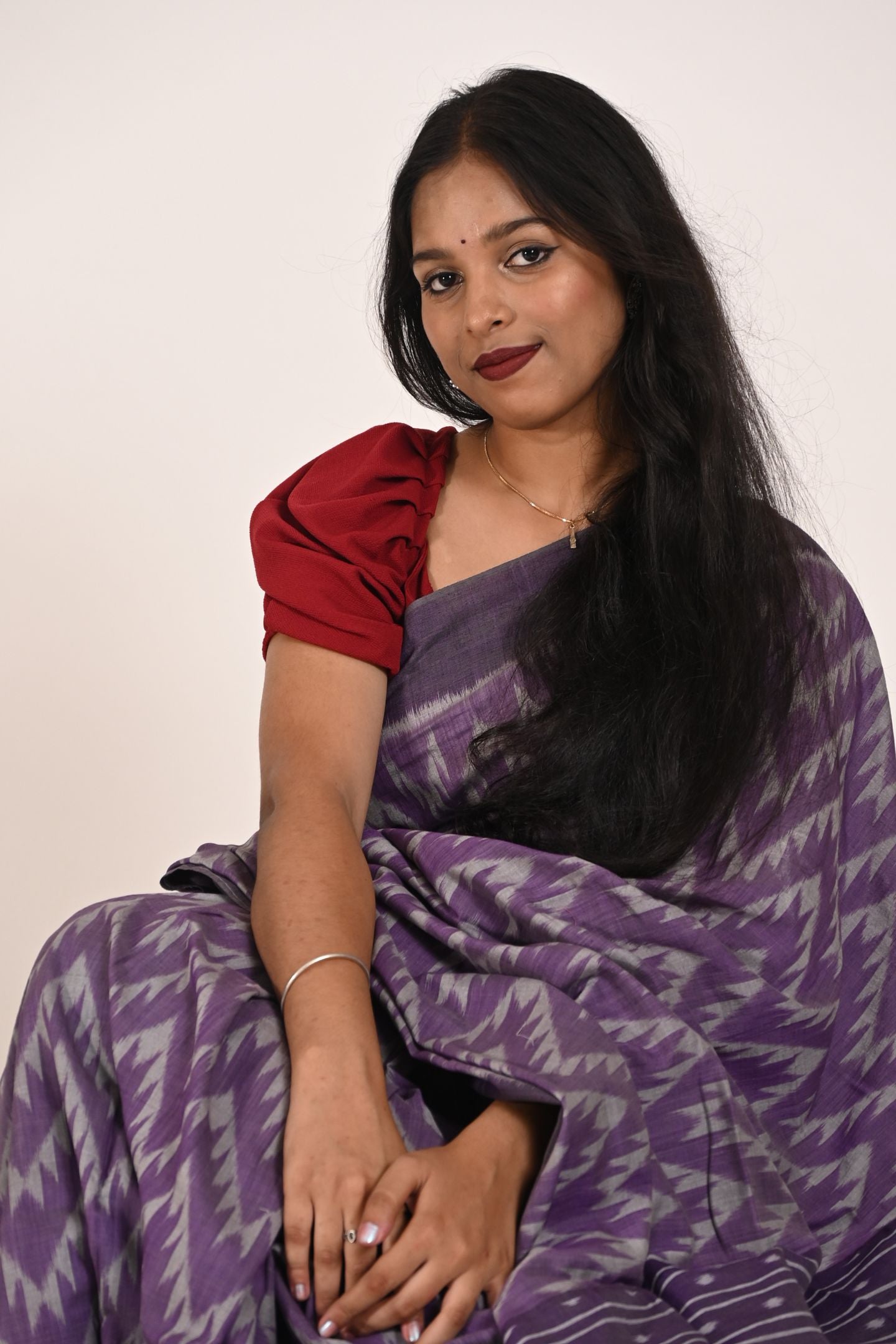 Purple Special Cotton Ikat Saree