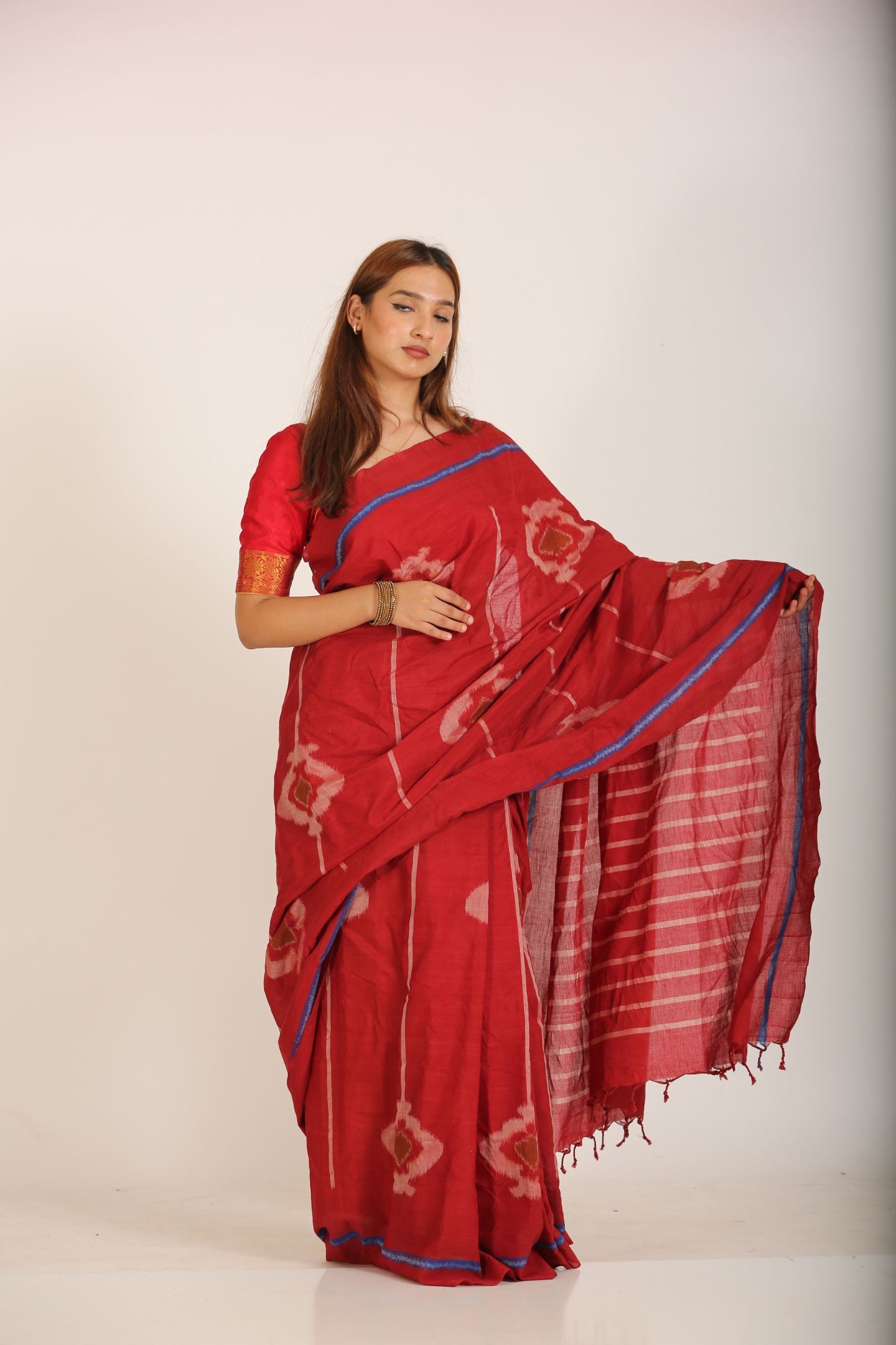 Red Special Cotton Ikat Saree