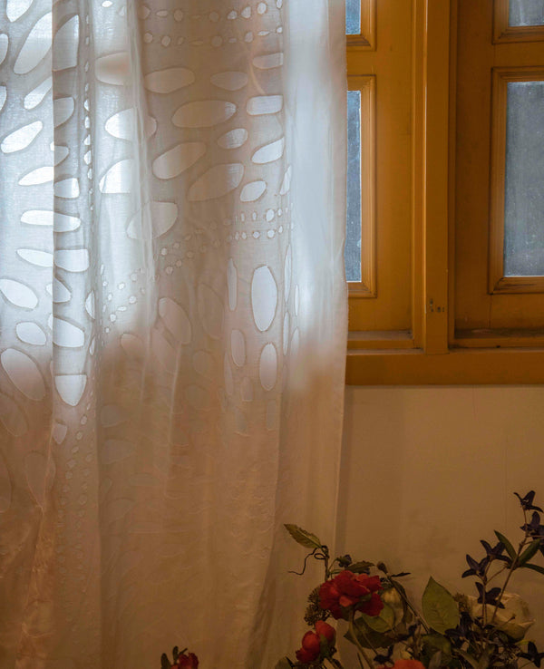Curtain Sheer Wave Gold White