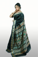 Black Baluchari Saree Without Figure Golani Buti Floral Motif Design