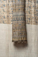 Bhagalpur Handwoven Saree with Floral Motifs, Natural Dyes, and Delicate Intricately Designed Borders with Contrasting Accents