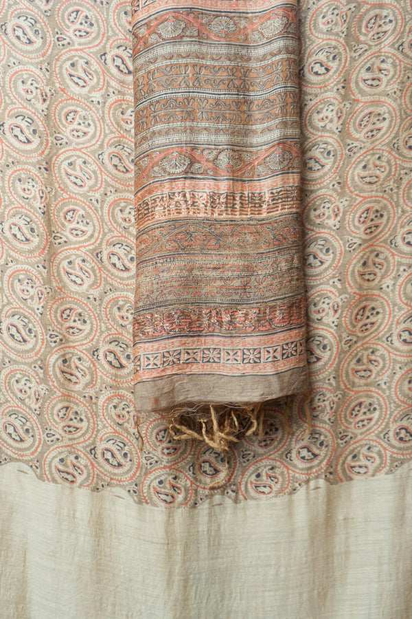 Elegant Bhagalpur Handwoven Saree, Natural Dyes, and Traditional Intricate Borders