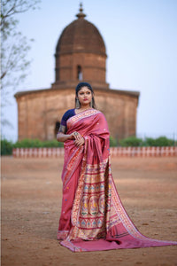 Pink Baluchari Saree with Golani Buti
