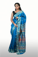 Sky Blue Baluchari Silk Saree 1000 Buti Double Meenakari Saree