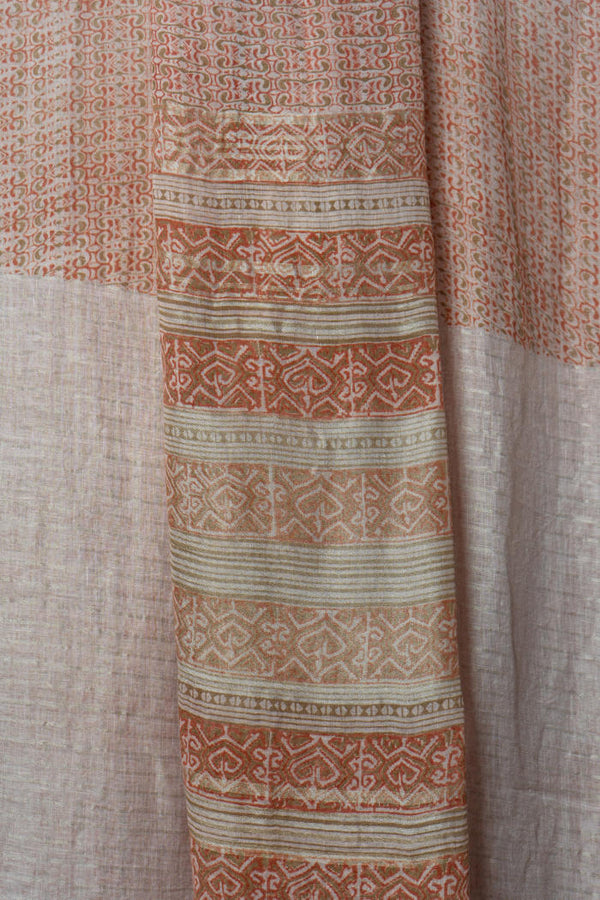 Handwoven Bhagalpur Saree with Subtle Motifs, Natural Dyes, and Elegant Contrasting Detailed Borders