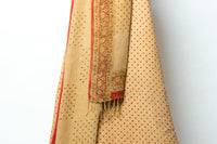 Suit with Polka Dots and Floral Motif Dupatta for Graceful Occasions