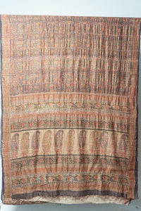 Rich Bhagalpur Handwoven Saree with Paisley Patterns, and Intricate Traditional Borders