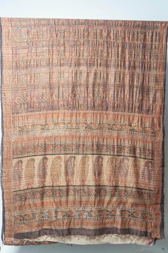Rich Bhagalpur Handwoven Saree with Paisley Patterns, and Intricate Traditional Borders