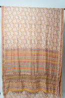 Handwoven Bhagalpur Saree with Floral Motifs, Crafted with Natural Dyes and Traditional Borders