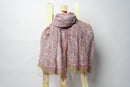 Handwoven Stole with Intricate Paisley Motifs, Natural Dyes, and Elegant Contrasting Borders