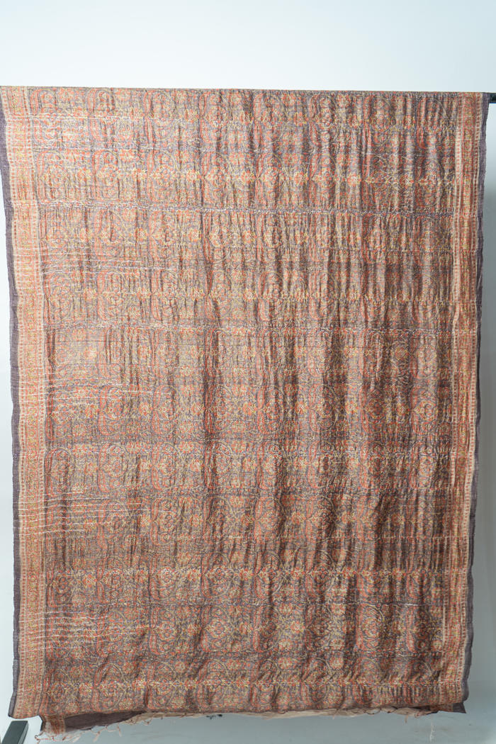 Rich Bhagalpur Handwoven Saree with Paisley Patterns, and Intricate Traditional Borders
