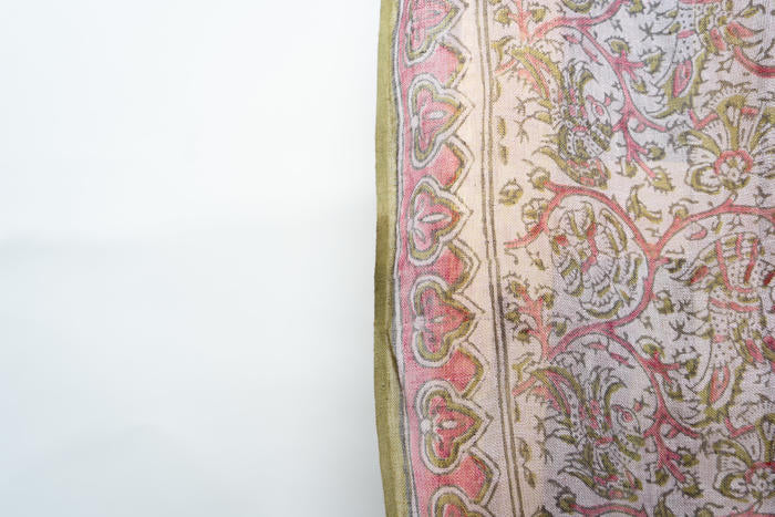 Handwoven Stole with Intricate Paisley Motifs, Natural Dyes, and Elegant Contrasting Borders