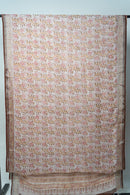 Bhagalpur Handwoven Saree with Floral Motifs, Crafted Using Natural Dyes and Elegant Borders
