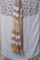 Bhagalpur Handwoven Saree with Natural Dyes, Featuring Vibrant Floral Prints and an Elegantly Detailed Border
