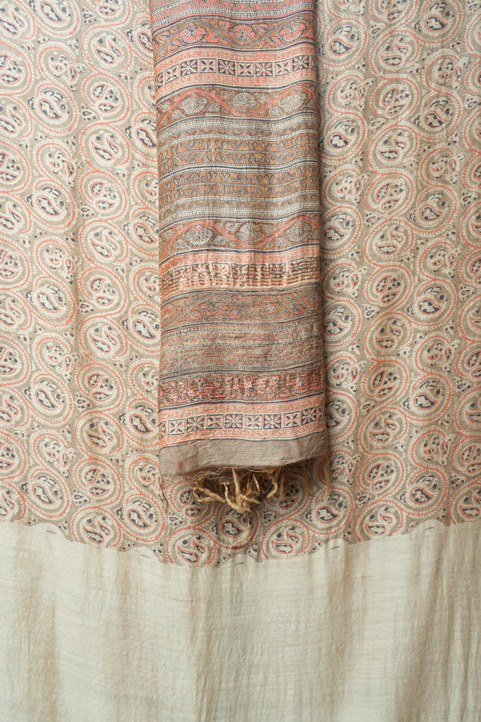Elegant Bhagalpur Handwoven Saree, Natural Dyes, and Traditional Intricate Borders