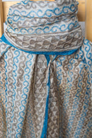 Handwoven Stole with Geometric and Wave Motifs, Crafted with Natural Dyes and Borders