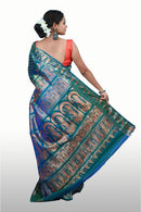 Gold Zari and Silk Temple Design Baluchari Saree
