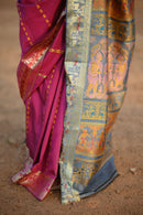 Pink and Grey Baluchari Double Meena 1000 Buti Saree