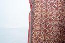 Handwoven Stole with Floral Motifs, Natural Dyes, and Traditional Striped Borders