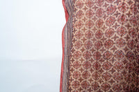 Handwoven Stole with Floral Motifs, Natural Dyes, and Traditional Striped Borders