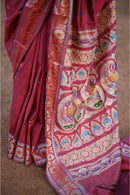 Pink Baluchari Saree with Golani Buti