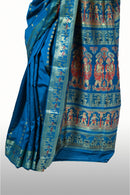 Sky Blue Baluchari Silk Saree 1000 Buti Double Meenakari Saree