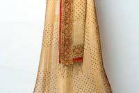 Suit with Polka Dots and Floral Motif Dupatta for Graceful Occasions