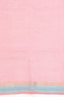 Red Handwoven Kota Doria Cotton Saree with Floral Art Motif