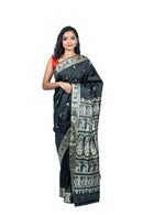 Black Resham Baluchari Saree With Mythological Figure Motif