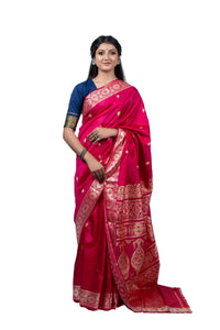 Blossom Charm Red Resham Baluchari Saree