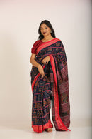 Blue Astakothi Cotton Ikat Saree