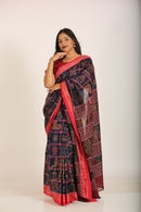 Blue Astakothi Cotton Ikat Saree