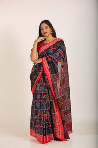 Blue Astakothi Cotton Ikat Saree