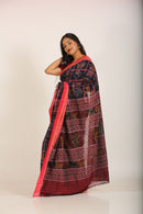 Blue Astakothi Cotton Ikat Saree