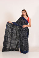 Dark Green Starry Night Special Cotton Ikat Saree