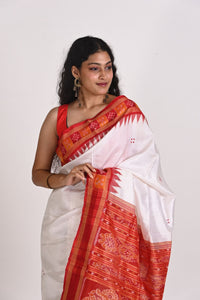 Deha Buti Pasapali Border Khandua Handloom Ikat Silk Saree