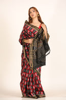 Deha Pasapalli Red Handloom Ikat Silk Saree