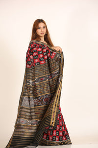 Deha Pasapalli Red Handloom Ikat Silk Saree