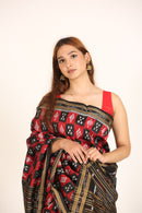 Deha Pasapalli Red Handloom Ikat Silk Saree
