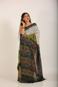 Emerald Ikat Dorangi Handloom Saree