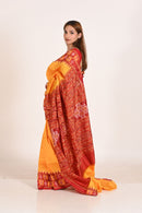 Gold Double Pasapalli Khandua Handloom Ikat Silk Saree