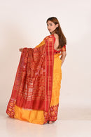 Gold Double Pasapalli Khandua Handloom Ikat Silk Saree