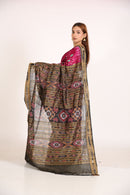 Handloom Ikat Silk Manabasa Pink Saree